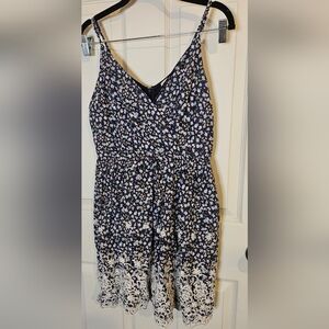 Altar'd State Navy and White Floral Mini Dress